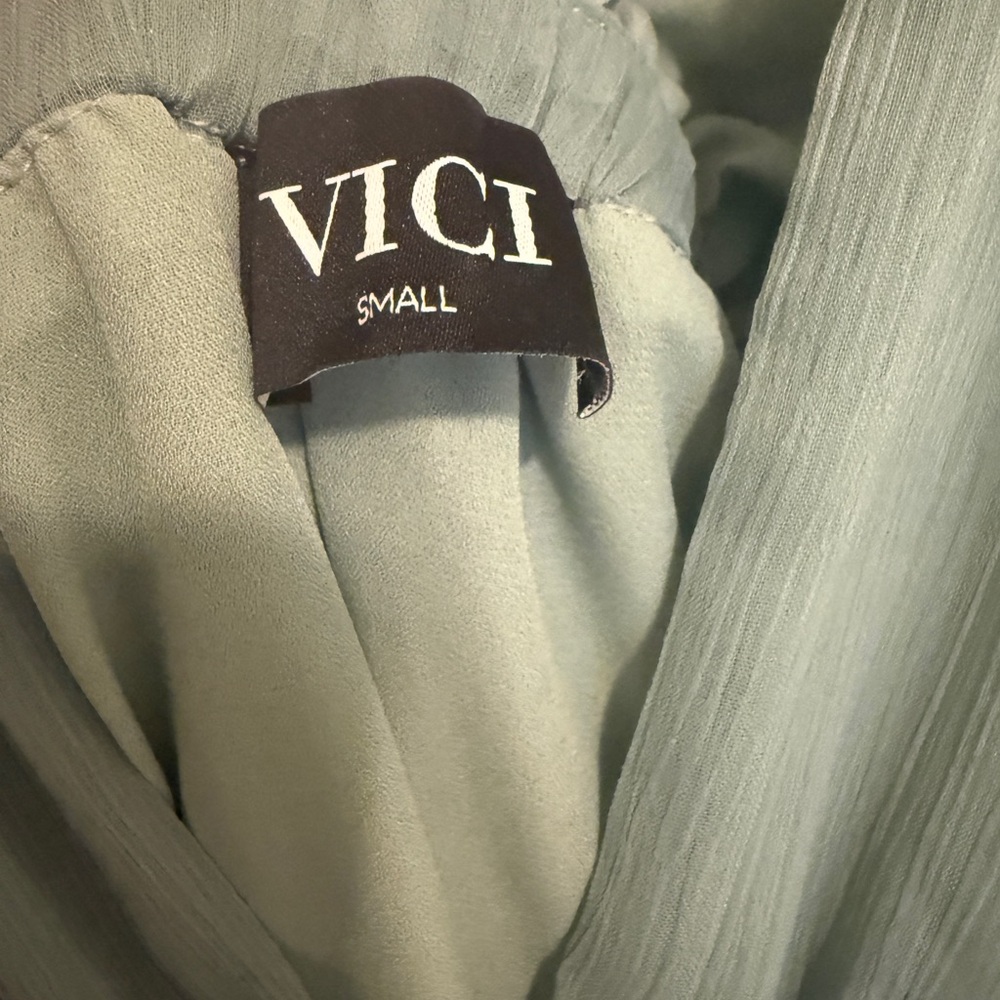VICI Dance On Air Ruffle Tiered Maxi Dress | Sage | Small - Picture 7 of 9